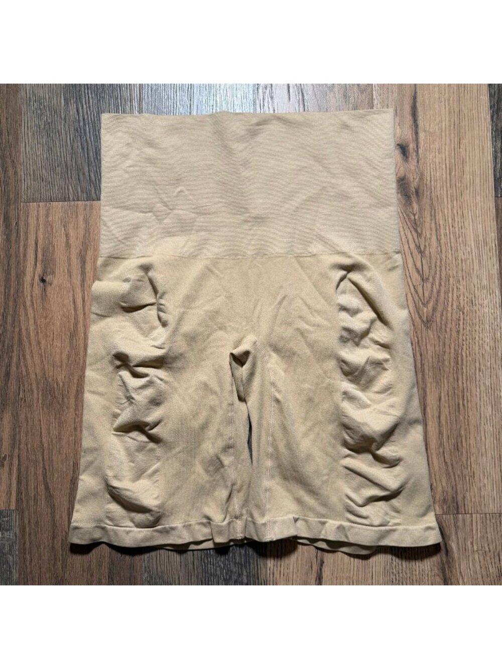 Secret Solutions Womens High-Waisted Beige Shapewear Shorts Size 28/30